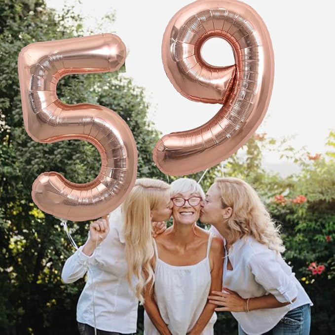 TONIFUL 40 Inch Rose Gold Large Numbers Balloons 0-9, Number 5 Digital 5 Helium - Image 5