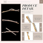 16 Pieces Rhinestone Bobby Pins, Fancy Metal Hair Clips, Crystal Shiny Barrettes, I S X Shaped Diamond Hair Accessories for Women Girls Wedding Prom Party (Gold)
