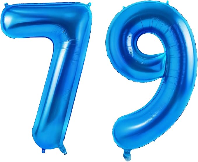 Number 79 Balloons for 79th Birthday Party Decorations, 0-100 Large No.79 by Joycard