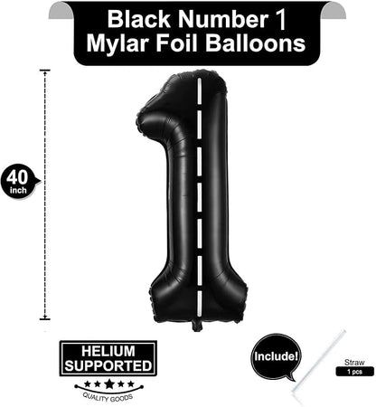 Race Car Number 1 Balloons, 40 Inch Birthday Balloons, Two Fast Balloon Race - Image 2