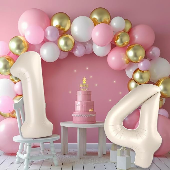 Cream White Number 22 Balloon for First Birthday Decorations, 40 inch Huge - Image 6