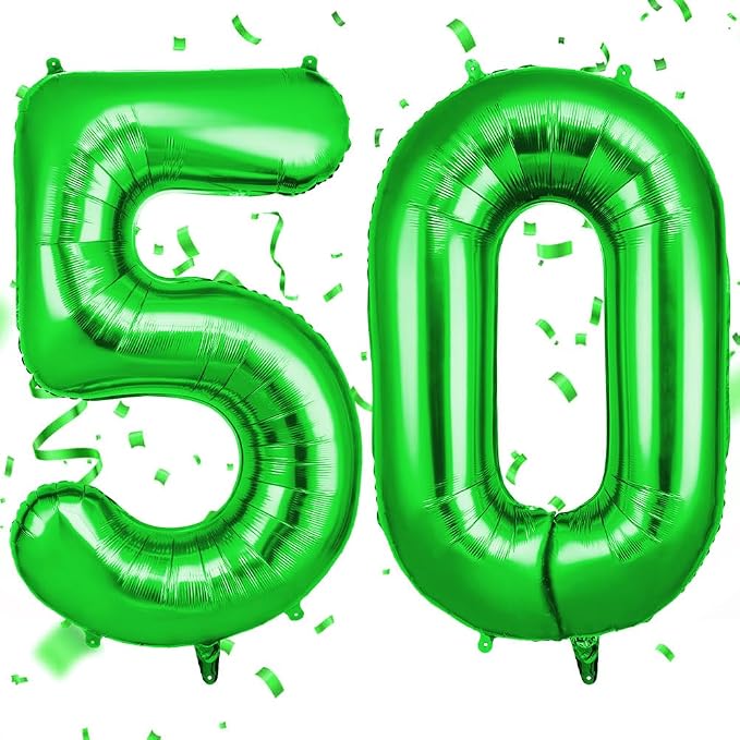 OFFCUP 40 Inch Green Number 50 Balloon by OFFCUP