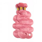 Pink Body Wave Bundles Human Hair Light Pink Bundles 28 28 28 Inch Niegmeag Unprocessed Peruvian Virgin Remy Hair Extensions