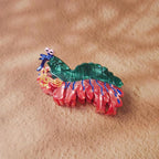 Cute Ocean Peacock Shrimp Hair Clip,Funny Acetate Claw Clips for Women