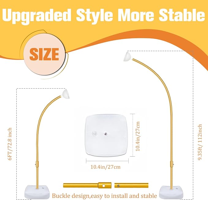 Bazen Balloon Arch Stand Kits Gold 8.2FT&5FT Half Arch Backdrop Stand | Balloon - Image 2