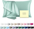 SUATIEN Mulberry Silk Pillow Cases Queen Size Silk Pillowcase for Hair and Skin with Zipper Soft Breathable Smooth Cooling Silk Pillow Case for Sleeping,Gifts for Women (Sage Green,20"X 30",1Pcs)