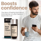 Hair Illusion Dark Brown Real Hair Fibers for Thinning Hair - 100% Natural Texture, Non Synthetic Hair Fibers - Bald Spot Cover Up for Women & Men - 38 Gram