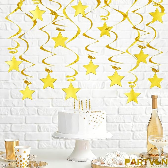 Gold Hanging Swirl Decorations - Image 4