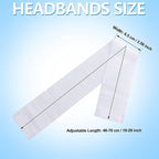 WILLBOND 200 Pieces Disposable Spa Facial Headbands Stretch Non Woven Facial Headband Skin Care Hair Band with Soft Convenient Closure for Women Salons(White)
