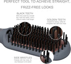 Hair Straightening Brush by LENA - Electric Heated Flat Iron Comb with Ionic Care for Smooth, Frizz-Free Styling