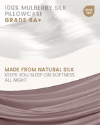 THXSILK Set of 2 100% Mulberry Silk Pillowcase for Hair and Skin, Grade 6A+ Mulberry Silk Pillow Cases Ultra-Soft, Hypoallergenic Pillow Case Cover with Zipper (California King 20"x40", Purple)