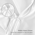 Silk Pillowcase 2 Pack, Natural Mulberry Silk Pillow Cases, Anti Acne Silk Pillowcase for Hair and Skin, King Size Silk Satin Pillowcase Set of 2 with Hidden Zipper, Gifts for Women Men, White