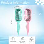 Curly Hair Brush Defining,Curly Brush Defining with Side Gear for Combing, Shaping,and Styling bounce,Lightweight Vented Hair Brush For Wet and Dry Hair（Green Pink）