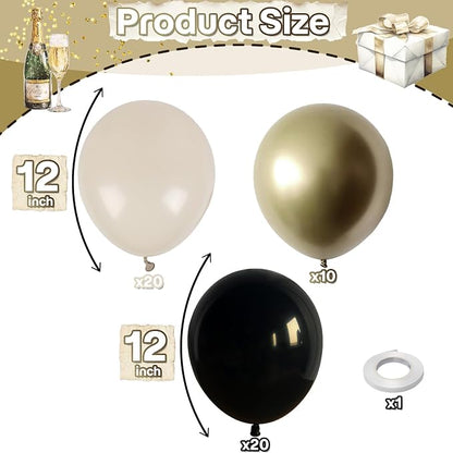 Black White and Gold Balloons - Image 3