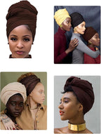 Harewom Head Wraps for Black Women Stretch Head Scarf Long African Hair Wraps Turban Headwraps Jersey Headbands