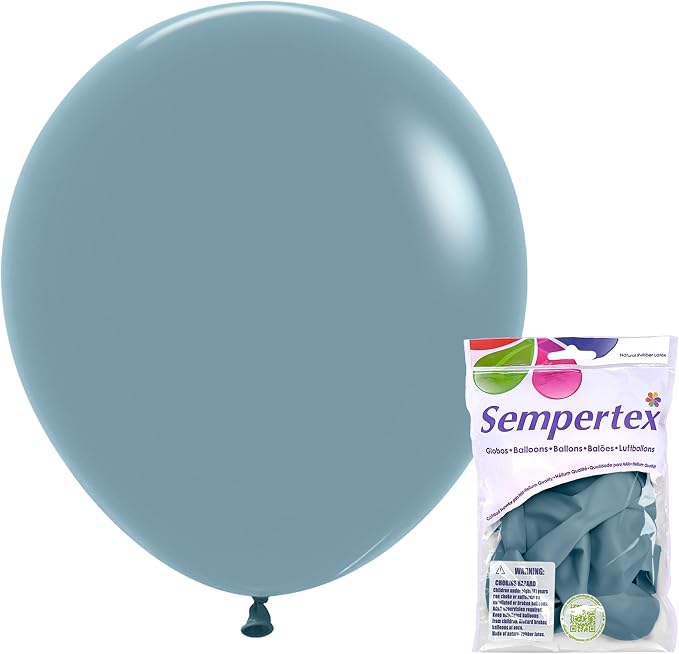 Sempertex Round Pastel Dusk Blue Balloons, 18 Inch, Graduation, Baby Shower by Sempertex