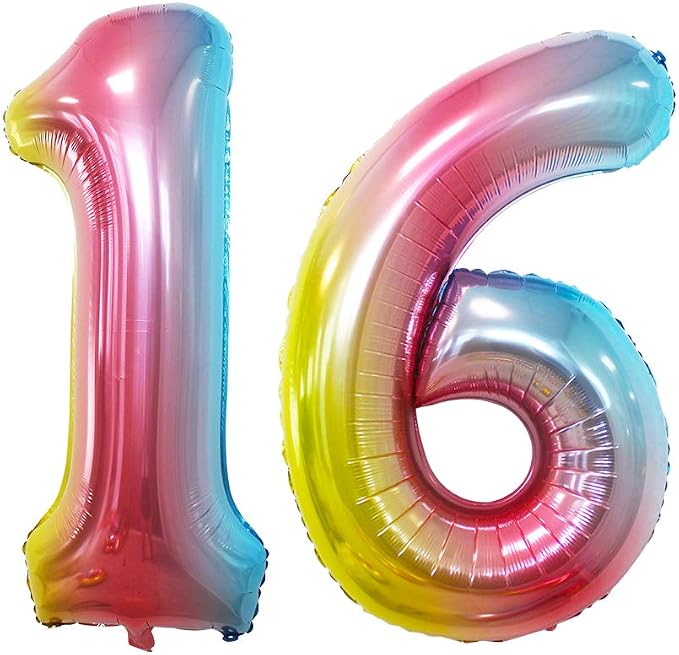 Number 16 Balloons for 16th Birthday Sweet 16 Party Decorations, 42 Inch Jumbo by GOER
