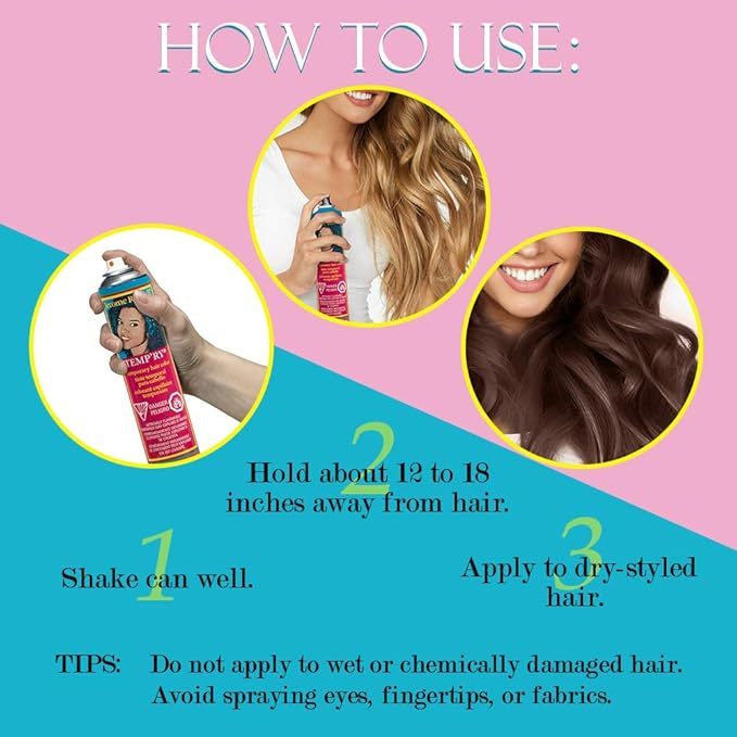 Jerome Russell Temp'ry Spray-on Dark Brown Hair Color, 2.2oz x 3 pack