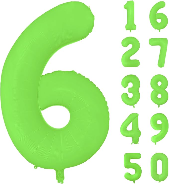 Fluorescent Green Number Balloon 40 inch Giant Foil Helium Balloons Green by Yeodong