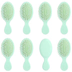 8 Pcs Green Mini Hair Brush Bulk for Bridesmaid Proposal Gifts, Mini Wet Brush Bulk for Wet & Dry Hair Stocking Stuffers for Women, Travel Brushes Teen Stocking Stuffers for Bridal Party Gifts