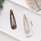 24 PCS 2.36 In Metal Snap Hair Barrettes For Women Water Drop Shape Hair Clips For Thick Thin Fine Hair,Bright Black Brown Beige White