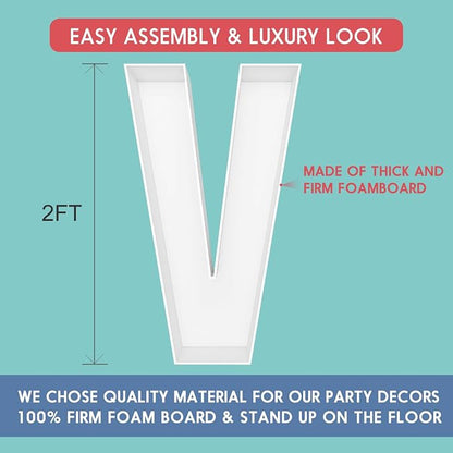 2FT Letter V Mosaic Balloon Frame Letter DIY Fillable Letters Kit - Image 2