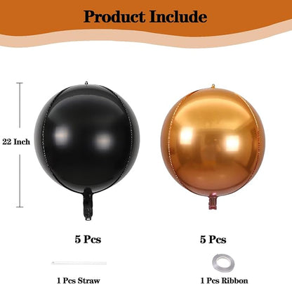 22 Inch Black and Orange Foil Balloons - Image 2