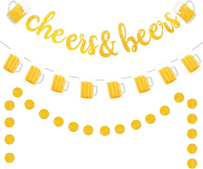 Beer Birthday Banner for Beer Party and Birthday Wedding Party Supplies by OSAMUHA