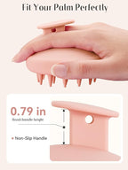 HEETA Scalp Massager Hair Growth, Scalp Scrubber with Soft Bristles, Integrated Silicone Design, Exfoliator for Dandruff Removal & Relaxation, Shampoo Brush Fit Wet Dry Hair Use, Light Pink