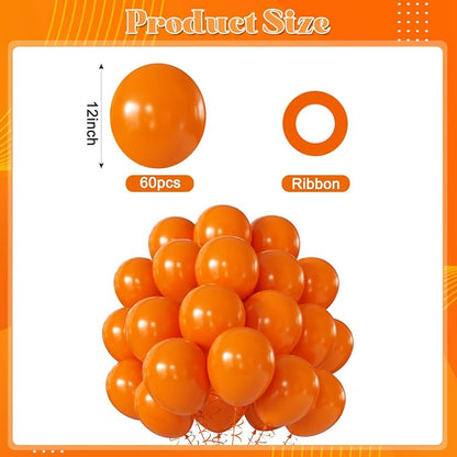 60Pcs Orange Balloons for Thanksgiving Halloween Birthday Party Decorations | - Image 2