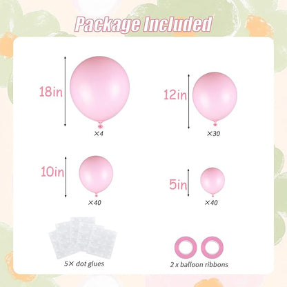 114pcs Light Pink Balloon Garland Arch kit, 18 12 10 5 inch Pink Balloons | - Image 2
