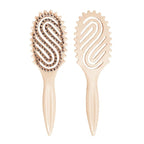 Curly Hair Brush, Curl Defining Brush with Soft Boar Bristles for Combing, Shaping, and Styling Curly Hair Suitable for All Women and Men with Wet & Dry Hair(Wheat)
