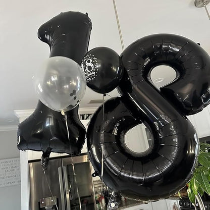 40 Inch Black Number Balloon 8, Large Number Foil Balloons Mylar - Image 5