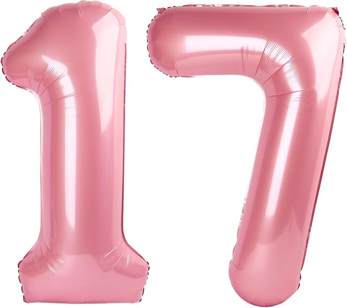 17 Balloon Number 40 Inch Pink Balloons by Mluchee