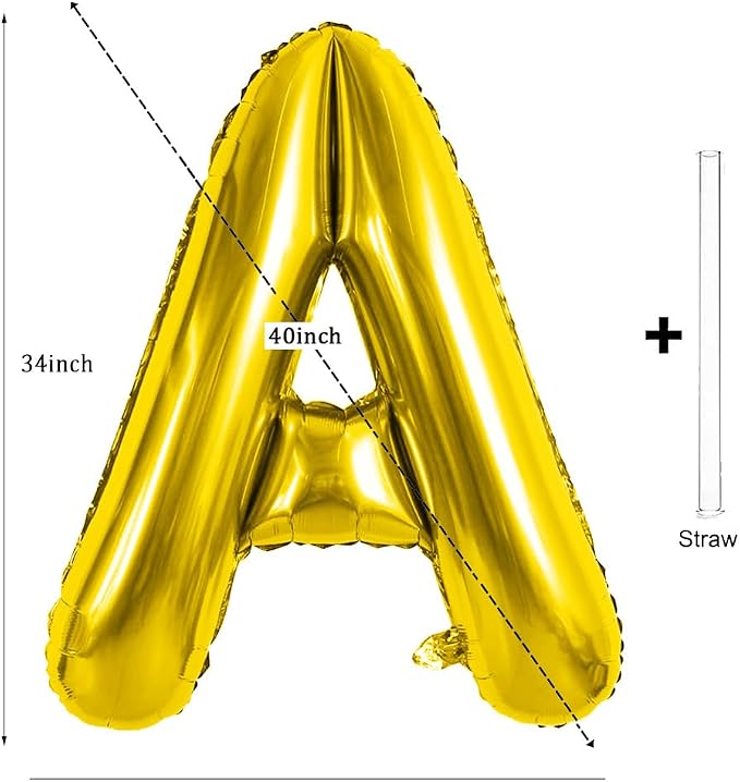Gold Letter Balloons 40 Inch Large Letter A Balloon Aluminum | Foil Mylar Big - Image 2