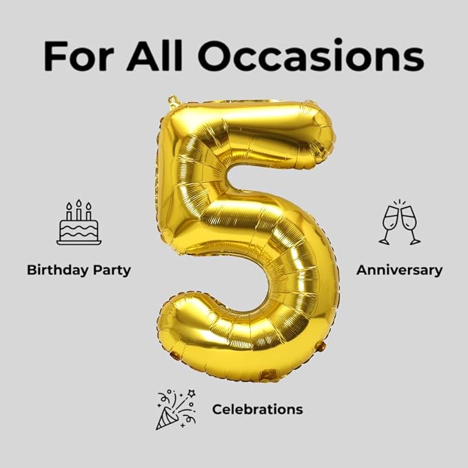 YPSelected 32 Inch Large Foil Helium Number Balloon Birthday Wedding Party 0-9 - Image 5