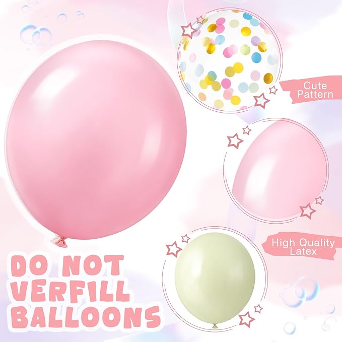 Civaner 48 Pieces Pastel Balloons Bulk 12 Inch Macaron Rainbow Confetti Latex - Image 3