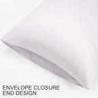 uxcell 2 Pack Silk Satin Pillowcase for Hair and Skin, Cool, Silky, Soft Breathable Pillow Cases King Size 20x36 Inch Sateen Pillowcase Lavender Gray with Envelope Closure