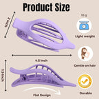 8 Pack Purple Flat Hair Clips – Cute Matte French Purple Claw Clips for Girls & Teens, No-Slip Hair Accessories for Daily Use, Fun Kawaii Soft Girl Aesthetic