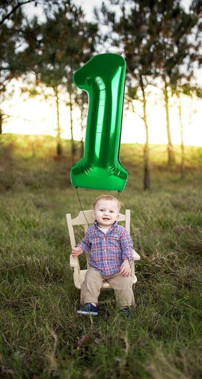 Number 4 Balloons 40 Inch for 4 14 Birthday Party Decorations, Dark Green | - Image 4