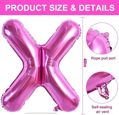 TONIFUL 40 Inch Large Rose Red Letter X Balloon - Image 2