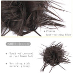 HMD Tousled Updo Messy Bun Hair Piece Hair Extension Ponytail With Elastic Rubber Band Updo Extensions Hairpiece Synthetic Hair Extensions Scrunchies Ponytail Hairpieces for Women(Dark Brown)