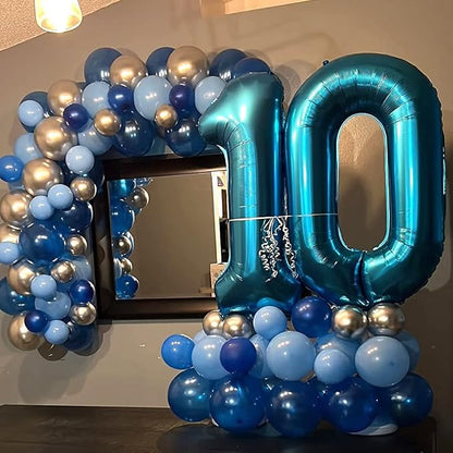 40'' Blue Number 1 Balloons, Giant Self Inflating Foil Number Balloons Set 0-9 - Image 3