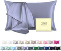 Natural Mulberry Silk Pillowcase for Hair and Skin Queen Size 20"X30" Silk Pillow Case with Hidden Zipper Soft Breathable Smooth Cooling Silk Pillow Covers for Sleeping(Grayish Blue,Queen,1Pcs)
