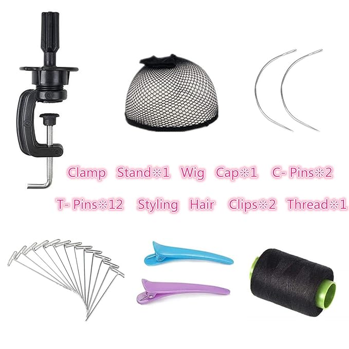 Wig Head 21Inch Canvas Block Head Wig Stand with Mannequin Head for Making Wigs Display Styling