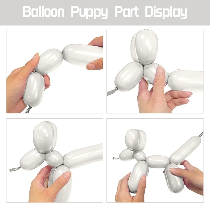 100Pcs Sand White 260 balloons, Thickening Latex Cream 260q Balloons - Image 4
