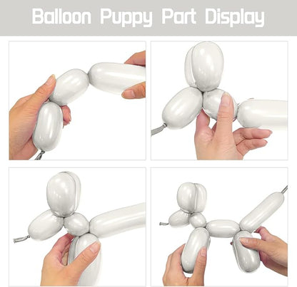 100Pcs Sand White 260 balloons, Thickening Latex Cream 260q Balloons - Image 4