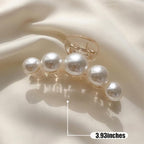 Pearl Hair Claw Clips - White Pearl Strong Hold Barrette Clips for Thick & Thin Hair (Style 2)