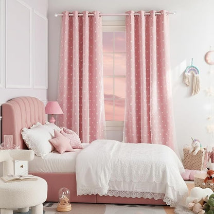 PONY DANCE Pink Curtains for Living Room 84 Inches Long, 52W x 84L, Double - Image 7