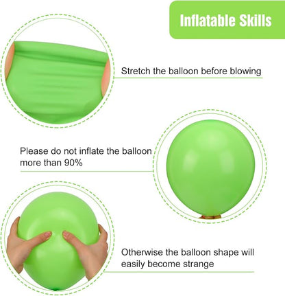 RUBFAC Lime Green Balloons Different Sizes Neon Green Balloon Arch 154pcs | - Image 4